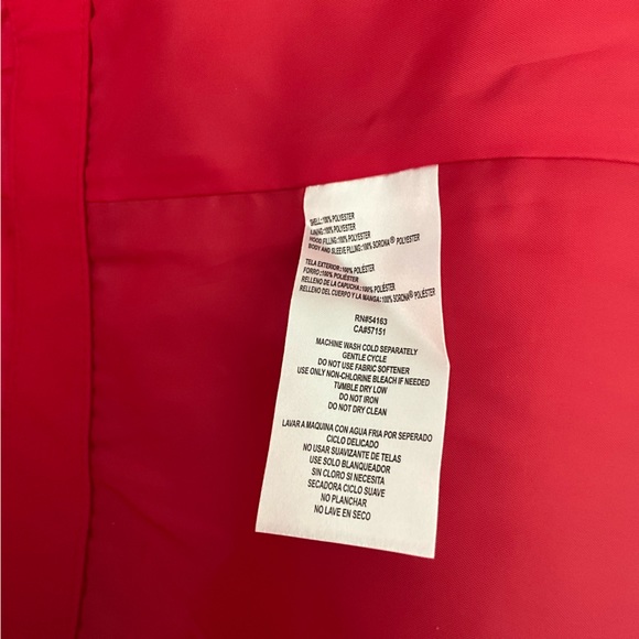 NWT Tommy Hilfiger Woman’s Winter Coat Quilted Jacket Red Coat - Picture 12 of 12